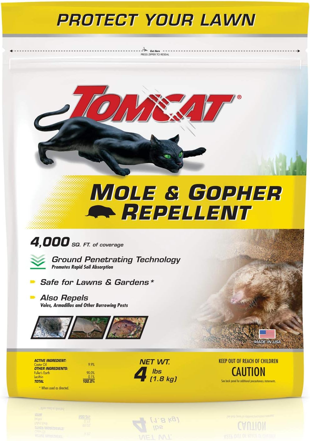 Tomcat Mole Killer(a), Ready-to-Use Worm Bait Strips that Mimic Earthworms, Kills Moles in One Feeding, 10 pk.