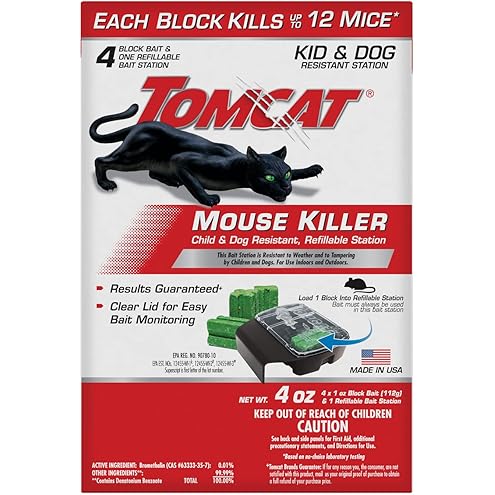 Tomcat Mouse Killer Child Resistant, Disposable Station, 2 Pre-Filled Ready-To-Use Bait Stations