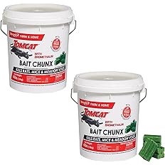 Tomcat with Bromethalin Bait Chunx Pail, Rat and Mice Control for Agricultural Use and Professional Applicators, 4 lbs. 2-Pack