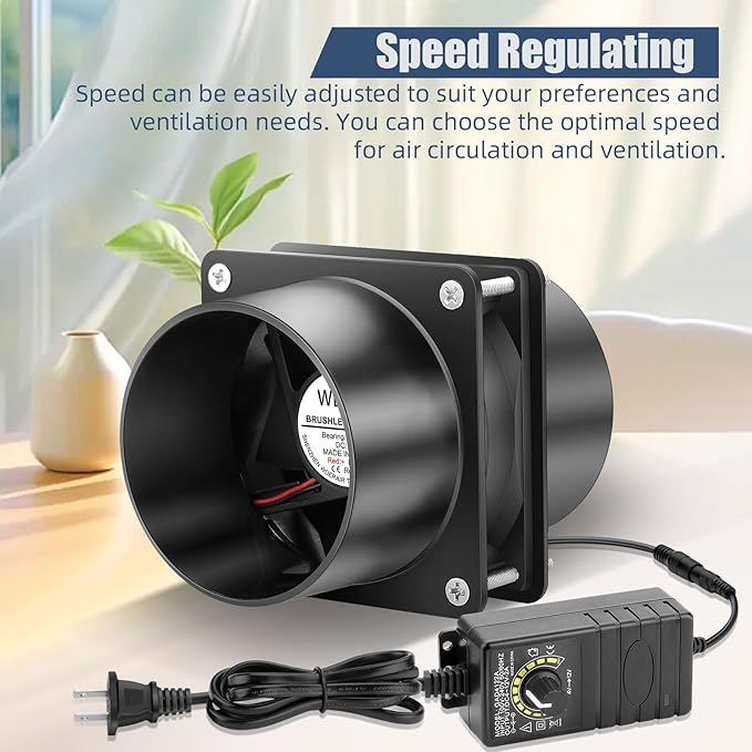 80mm x 25mm 3 Inch Duct Household Ventilation 12V Exhaust Fan with Speed Controller for DIY Greenhouse 3D Print Smoke Paint Fume Extractor-D8025