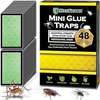 MaxGuard MaxGrip Glue Traps (24 Traps) Non-Toxic Extra Sticky Glue Board Pre-Baited with Fruity Scent Attractant Trap & Kill Insects, Bugs, Spiders, Crickets, Scorpions, Cockroaches, Centipedes, Mice
