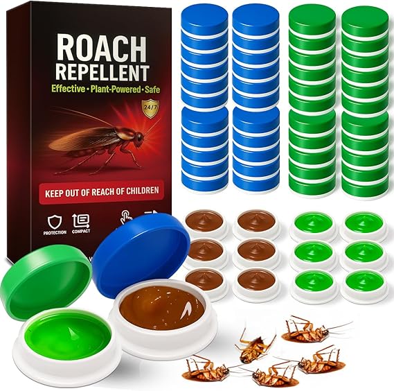72 Pack Roach Bait Indoor Infestation, Powerful Attraction Cockroach Bait Gel Stations, Quick Kill Formula, Easy to Apply Cockroach Killer for Effective Home Control, Ideal for Kitchens, Bathrooms