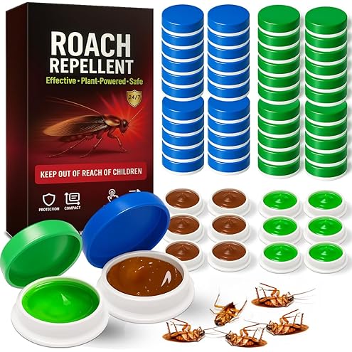 80 Pack Roach Bait Indoor Infestation, Powerful Attraction Cockroach Bait Gel Stations, Quick Repellent Formula, Easy to Apply Cockroach Control for Effective Home Protection