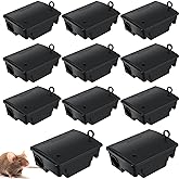 12 Pack Key–Required Rat Bait Stations & Mouse Bait Stations – 6 Large & 6 Compact, Lockable Weather–Resistant Plastic for Indoor & Outdoor – Keeps Children & Pets Safe