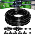 100FT 1/4 inch New Quick-Connect Drip Irrigation Kit Distribution Hose Tubing for Garden Irrigation System (Includes 2 Pcs 6-Way Connector, 5 Pcs 1/4" Tee and 10 Pcs End Plugs)