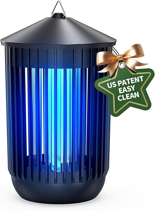 Bug Zapper Outdoor Indoor, Mosquito Zapper, Electric Fly Traps IPX4 Waterproof 20W Lamp Fly Insects Traps for Patio, Garage, Backyard, Porch
