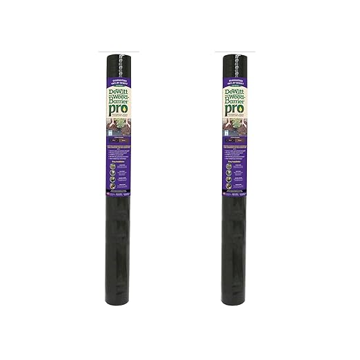 Dewitt 2-Pack Weed-Barrier Pro 3 oz Landscape Fabric, Black, 4 x 300 Feet – Heavy-Duty Weed Control and Ground Cover for Gardens, Beds, Mulch, Outdoor Landscaping, and Yard Areas