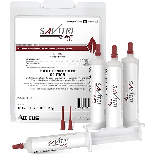 Advion Ant Gel Bait, 4 Tubes x 30-Grams, 1 Plunger and 2 Tips, Effective Ant Bait, Formulated with 0.05% Indoxacarb, Indoor and Outdoor Use, Ant Killer Gel for Control of Most Major Ant Species