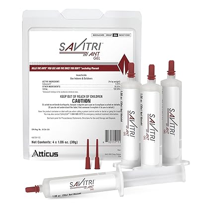 Atticus Savitri Ant Gel Bait (4 x 30 Grams) - Indoor and Outdoor Use - Indoxacarb Ant Killer
