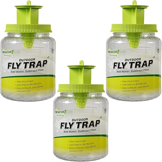 RESCUE! Outdoor Fly Trap - Reusable - 3 Traps