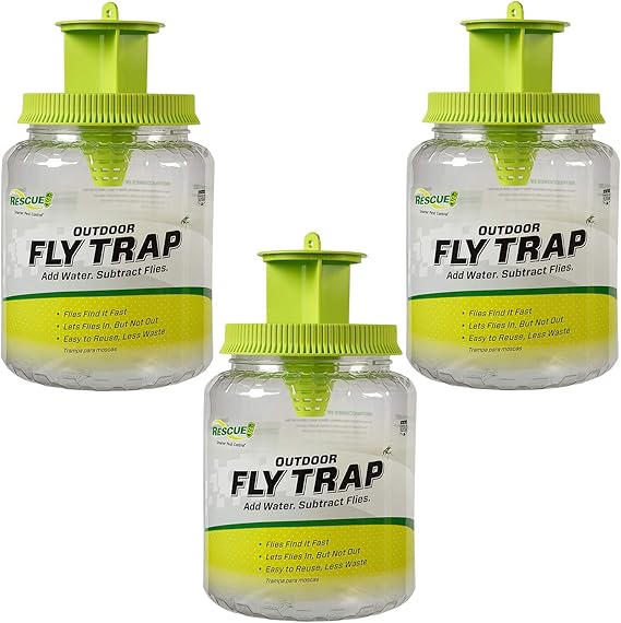 RESCUE! Outdoor Fly Trap - Reusable - 3 Traps