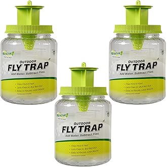 Glovv Fly Traps Outdoor Hanging with Bait, 6 Pack Disposable Flies Bags Hunter Ranch Trap, Control Bug Catcher Killer Repellent for Stable Horse Barn & Farm