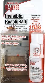 Revenge Invisible Roach Bait with Puffer Applicator, Kills Ants, Beetles, Roaches & More, Long Lasting Formula