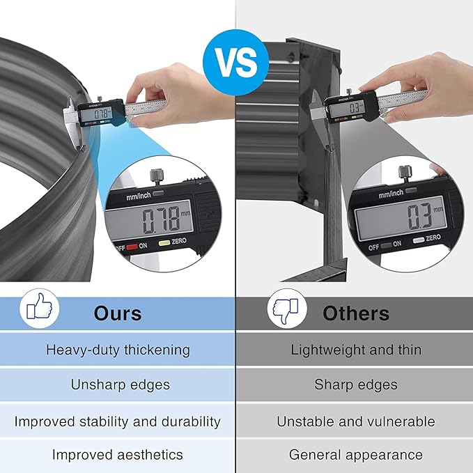 Land Guard 6×3×1 ft Galvanized Raised Garden Bed Kit， Raised Garden Boxes Outdoor, Oval Metal Raised Garden Beds for Vegetables, Flowers, Herbs（Grey）……