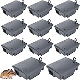 12 Pack Key–Required Rat Bait Stations & Mouse Bait Stations – 6 Large & 6 Compact, Lockable Weather–Resistant Plastic for Indoor & Outdoor – Keeps Children & Pets Safe