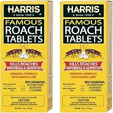 Harris Roach Tablets, Boric Acid Roach Killer with Lure, Alternative to Bait Traps (6oz, 2-Pack)