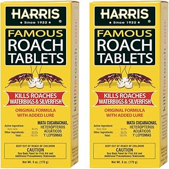 Harris Roach Tablets, Boric Acid Roach and Insects Killer with Lure, Alternative to Bait Traps (6oz, 145 Tablets), Yellow