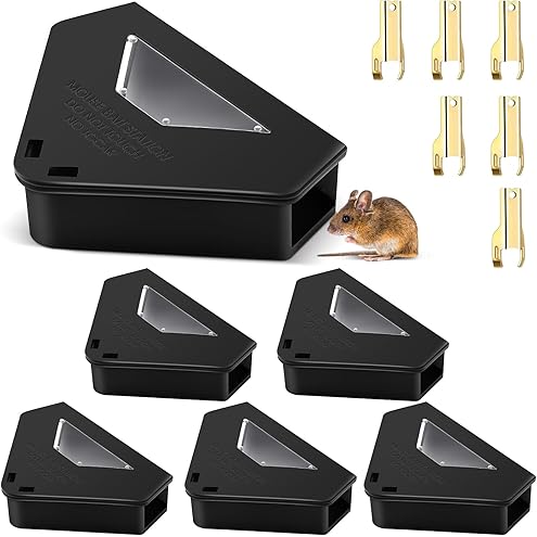 Mouse Bait Station Outdoor Indoor with Keys, Reusable Rat Bait Stations Mice Stations, Friendly to Children and Pets Bait Box for Kitchen Garage Basement Patio (8)