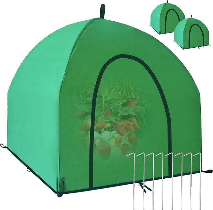 24.5″ *24.5″ *20.5″Mini Greenhouse Winter Plant Warm Covers - Raised Bed Cover for Seed Starting, Warm Tent Freeze Protection Humidity Domes for Gardening & Winter Shelter and Protecting Plants 2pcs
