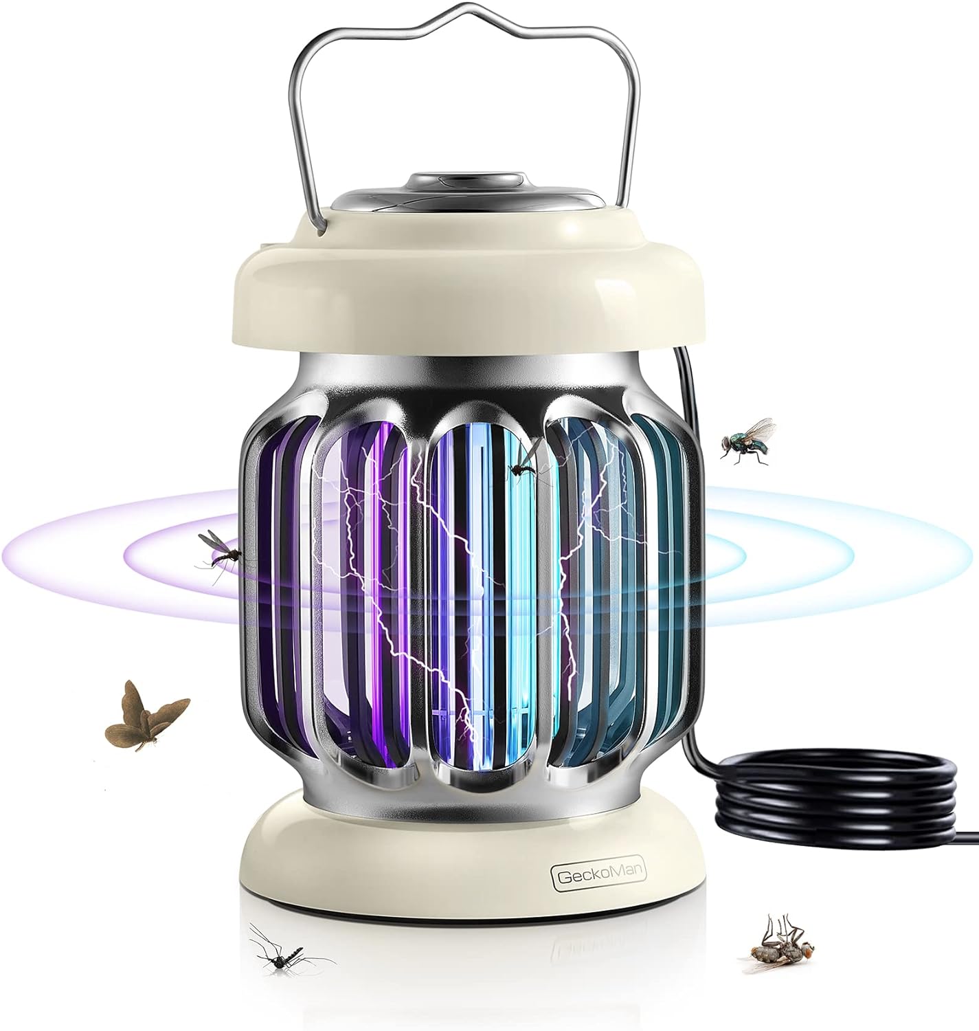 GeckoMan Hybrid Spectrum, Waterproof Switch Bug Zapper Outdoor Bug Zapper Indoor Mosquito Repellent Outdoor Patio Mosquito Zapper Electric Fly Zapper Fruit Fly Trap for Indoors Killer
