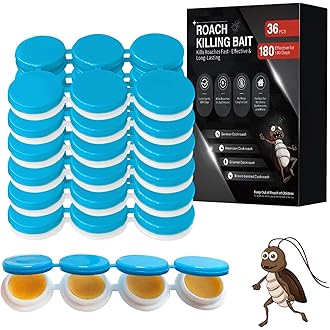 32 Pack Cockroach Gel Bait, Highly Effective Roach Killer Indoor Infestation Solution, Fast Acting Cockroach Killer Indoor Home Kitchen Use, Easy to Apply & No Mess Roach Bait, Long-Lasting