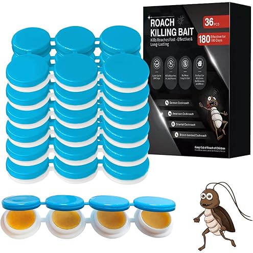32 Pack Cockroach Gel Bait, Highly Effective Roach Killer Indoor Infestation Solution, Fast Acting Cockroach Killer Indoor Home Kitchen Use, Easy to Apply & No Mess Roach Bait, Long-Lasting