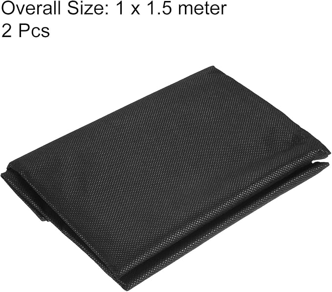 MECCANIXITY Plant Covers Freeze Protection Reusable 3.3 x 4.9ft Floating Row Fabric Cover for Greenhouse Vegetables Winter Frost Sun Protection, Pack of 2 Black