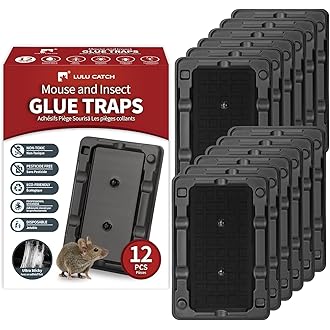 Sticky Mouse Traps Indoor for Home - 16 Pack Pre-baited Glue Traps for Roaches, Spider, Lizard, Bulk Sticky Rodent Catcher for Kitchen, Garage, Pet Safe Pest Control, Non-Toxic, Small Size