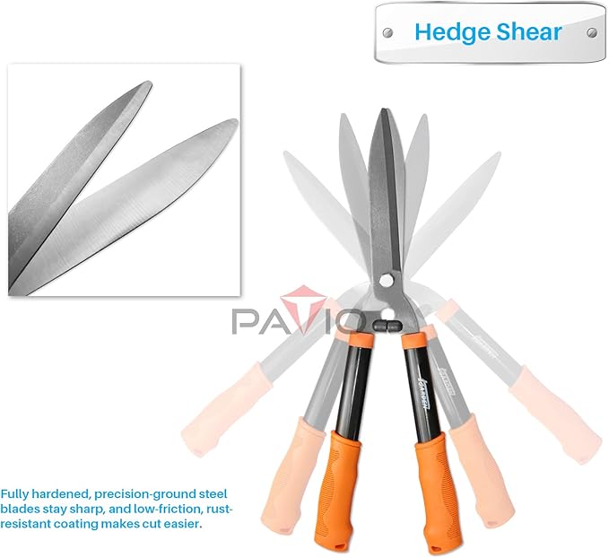 Patio Loppers Garden Tools, 3 Piece Kit with Hand Lopper, Hedge Shear and Bypass Pruner; Tree Trimmer Pruning Shears Branch Cutter Heavy-duty Clippers Shrub Care Set for Yard Lawn Gardening Gift