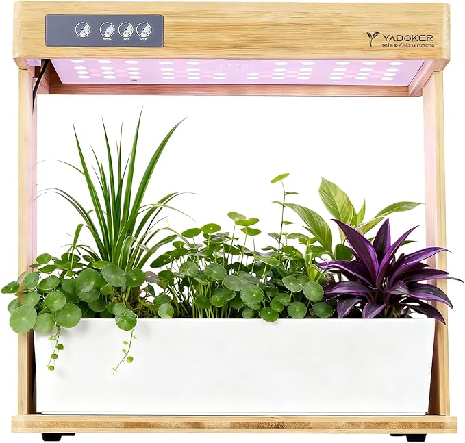 yadoker Indoor Hydroponic Garden System, 8 Pods Smart Growing Kit with LED Grow Light, Automatic Timer, Pump System & 3.5L Water Tank – Ideal for Herb Cultivation (No Seed)