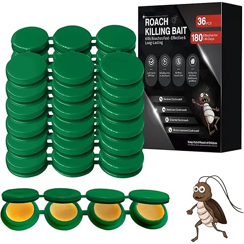 32 Pack Cockroach Gel Bait, Highly Effective Roach Killer Indoor Infestation Solution, Fast Acting Cockroach Killer Indoor Home Kitchen Use, Easy to Apply & No Mess Roach Bait, Long-Lasting