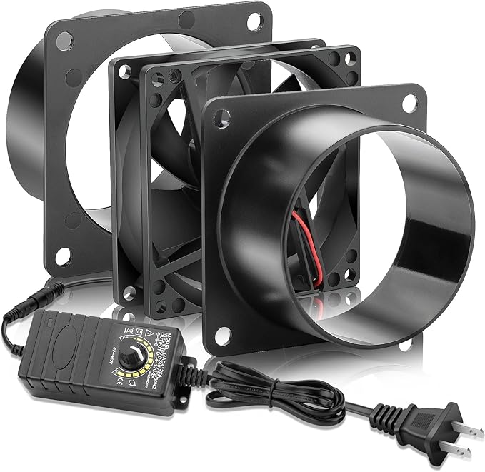 80mm x 25mm 3 Inch Duct Household Ventilation 12V Exhaust Fan with Speed Controller for DIY Greenhouse 3D Print Smoke Paint Fume Extractor-D8025