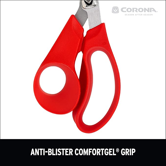 Corona Tools | ComfortGEL Floral Scissors | Stainless Steel Garden Shears for Flowers & Stems | FS 3394,Red