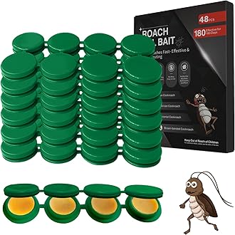 32 Pack Cockroach Gel Bait, Highly Effective Roach Killer Indoor Infestation Solution, Fast Acting Cockroach Killer Indoor Home Kitchen Use, Easy to Apply & No Mess Roach Bait, Long-Lasting