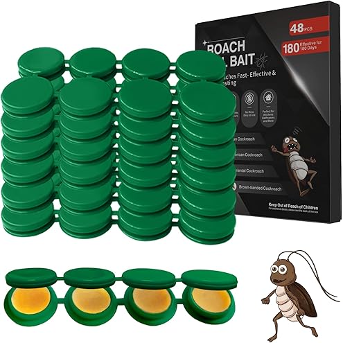32 Pack Cockroach Gel Bait, Highly Effective Roach Killer Indoor Infestation Solution, Fast Acting Cockroach Killer Indoor Home Kitchen Use, Easy to Apply & No Mess Roach Bait, Long-Lasting