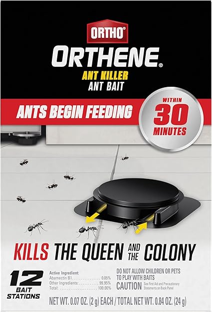 Ortho Orthene Ant Killer Ant Bait, Indoor Ant Killer, Kills The Queen and The Colony, 12 Stations