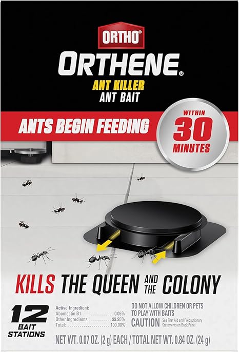 Ortho Orthene Ant Killer Ant Bait, Indoor Ant Killer, Kills The Queen and The Colony, 12 Stations