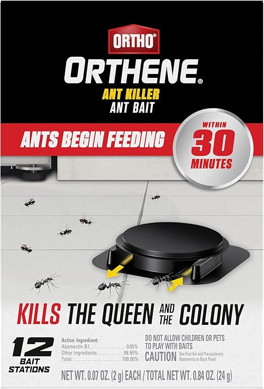Ortho Orthene Ant Killer Ant Bait, Indoor Ant Killer, Kills The Queen and The Colony, 12 Stations