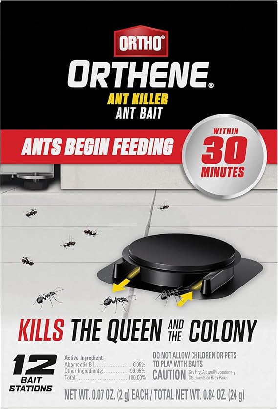 Ortho Orthene Ant Killer Ant Bait, Indoor Ant Killer, Kills The Queen and The Colony, 12 Stations