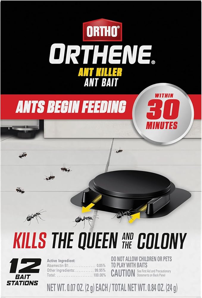 Ortho Orthene Ant Killer Ant Bait, Indoor Ant Killer, Kills The Queen and The Colony, 12 Stations