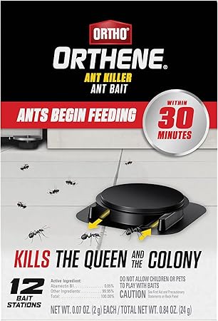 Ortho Orthene Ant Killer Ant Bait, Indoor Ant Killer, Kills The Queen and The Colony, 12 Stations