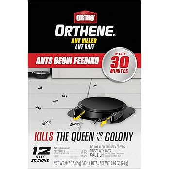 Ortho Orthene Ant Killer Ant Bait, Indoor Ant Killer, Kills The Queen and The Colony, 12 Stations
