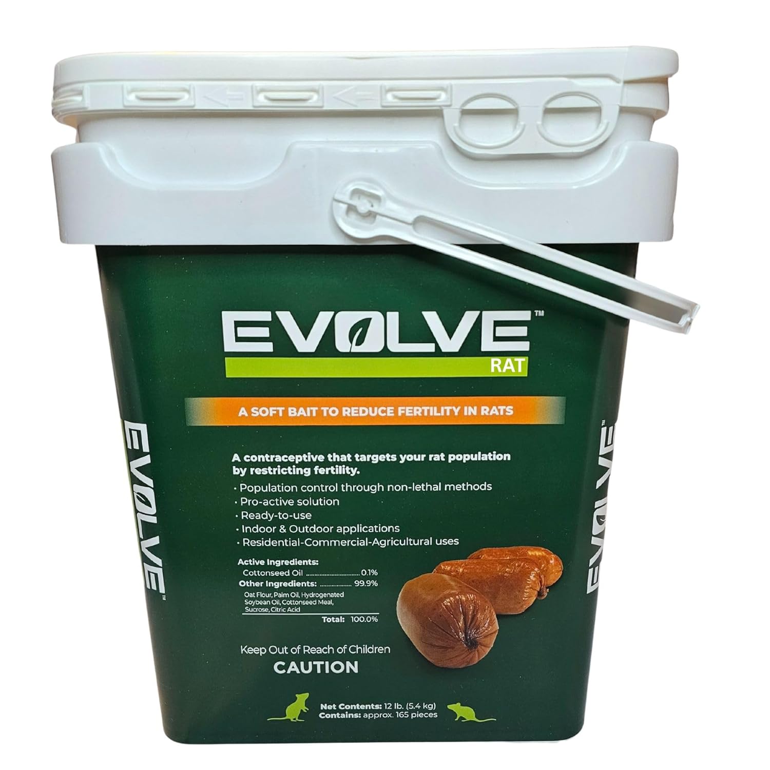 Evolve Rat Birth Control Soft Bait Sausages – 3 lbs | Scientifically Proven Rat Population Control | Not a Poison, Long-Term Population Management