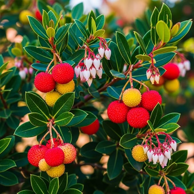 30 Strawberry Tree Seeds – Arbutus Unedo – Non-GMO Seeds for Home Planting – Attractive Ornamental Trees with Edible Fruit – Easy-to-Grow for Gardens, Containers, and Landscaping