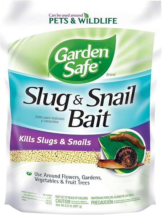 Garden Safe Brand Slug & Snail Bait Granules, 2 Pounds, Slugs & Snails Begin to Die Within 3 to 6 Days, Can Be Used Around Pets & Wildlife, For Lawns, Gardens & Greenhouses, 1 Pack