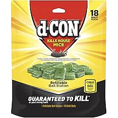 d-CON Refillable Corner Fit Mouse Bait Station, 1 Trap + 18 Bait Refills