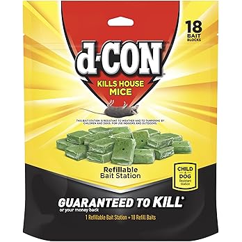 d-CON Refillable Corner Fit Mouse Bait Station, 1 Trap + 18 Bait Refills