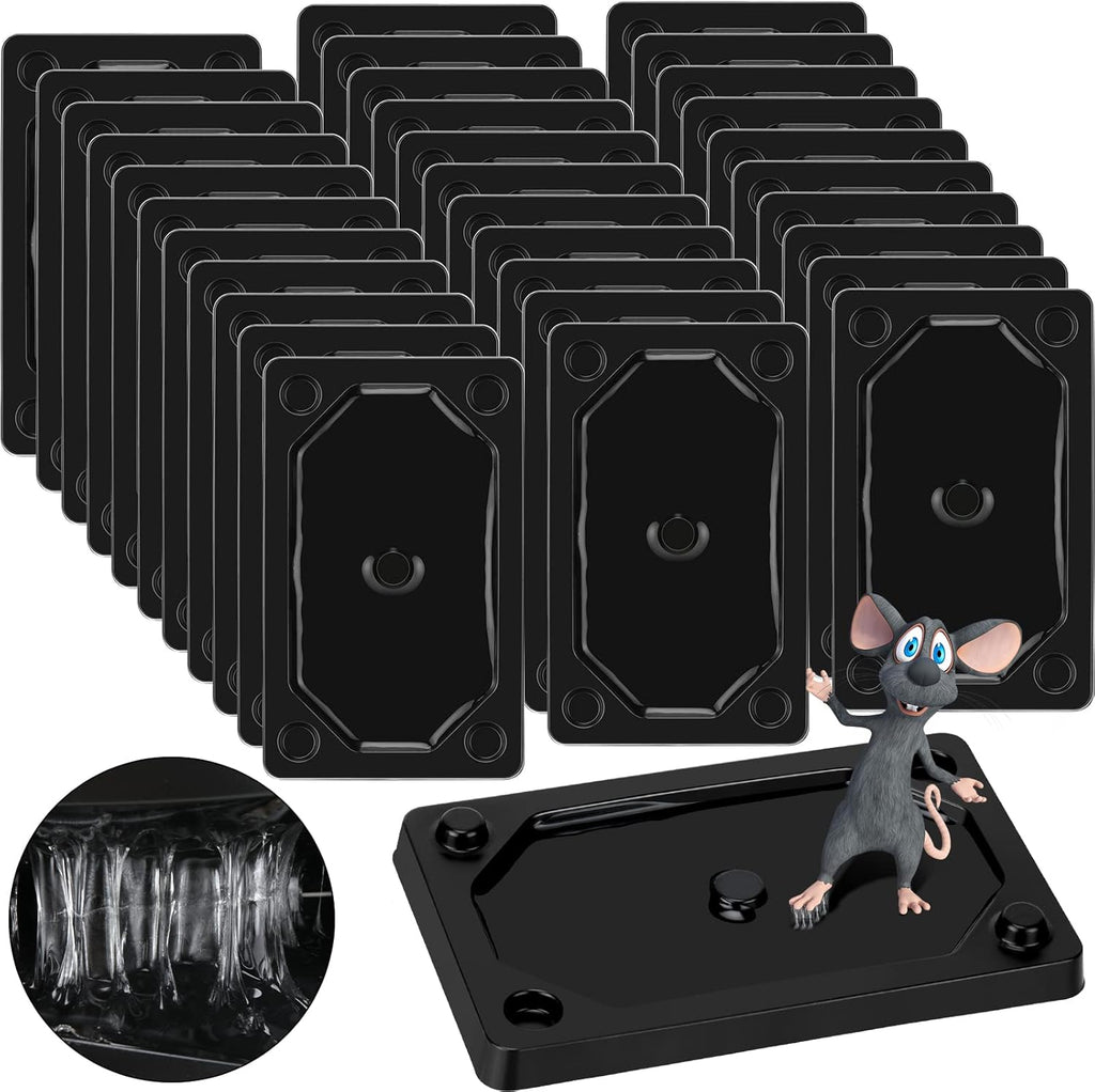Qualirey 100 Pieces Mouse and Insect Glue Traps Baited Sticky Plastic Boards for House Rodents Heavier Adhesive Traps with Nontoxic Glue for Insects, Ready to Use, Pet Children Safe