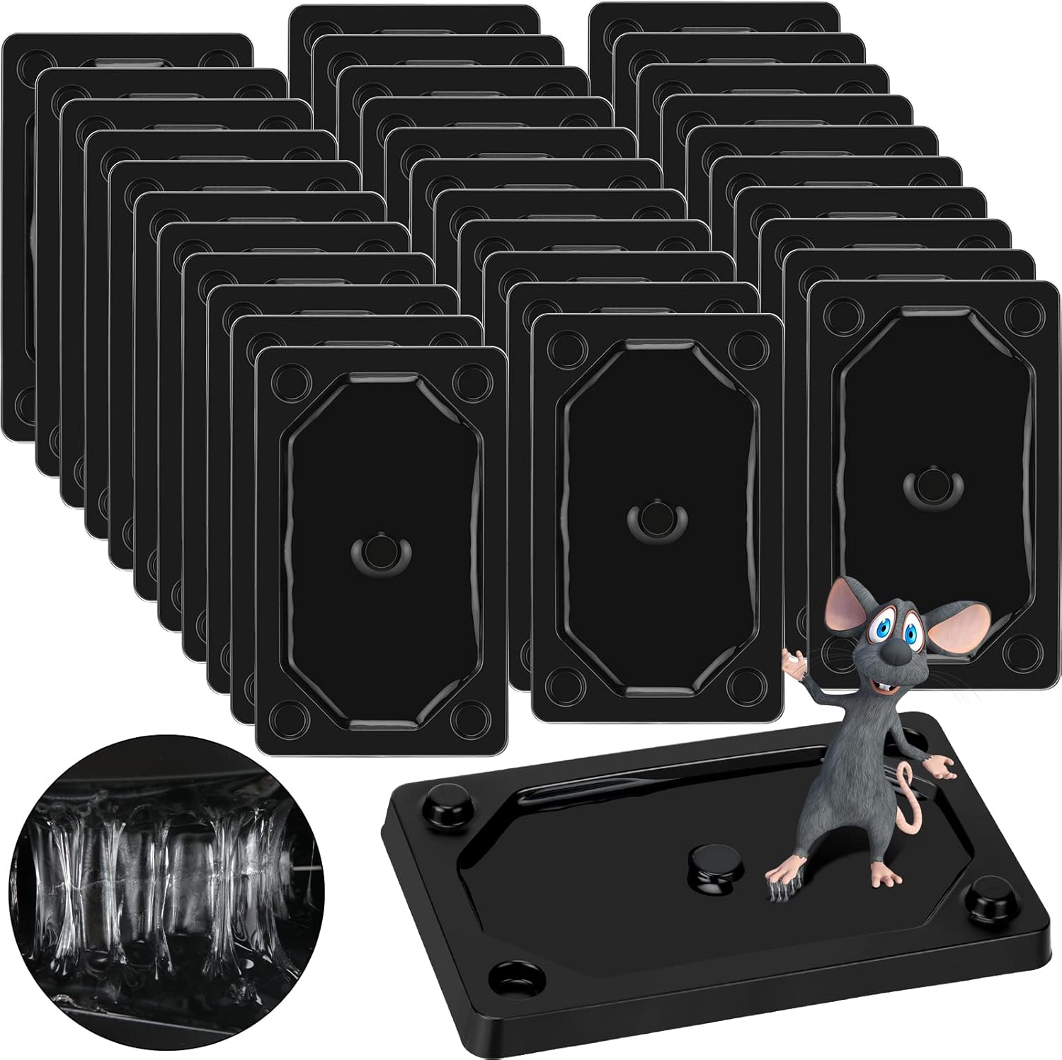 Qualirey 100 Pieces Mouse and Insect Glue Traps Baited Sticky Plastic Boards for House Rodents Heavier Adhesive Traps with Nontoxic Glue for Insects, Ready to Use, Pet Children Safe