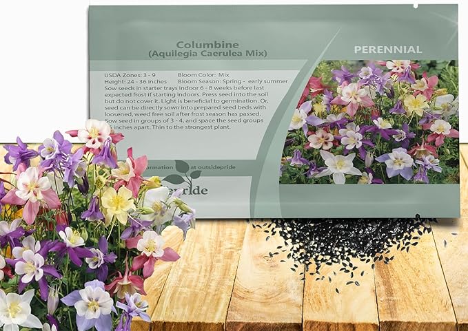 Outsidepride Mixed Columbine Seeds - 2000 Pcs Perennial, Easy to Grow Flower Seeds for Planting, Suitable for Pollinator-Friendly Garden, Cut Floral Arrangements, Ground Covers, or Borders